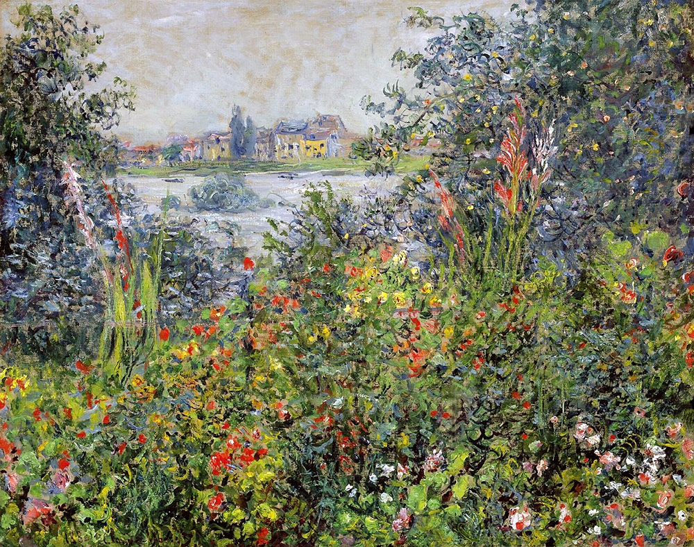 Claude Monet Flowers at Vetheuil, 1881 oil painting reproduction