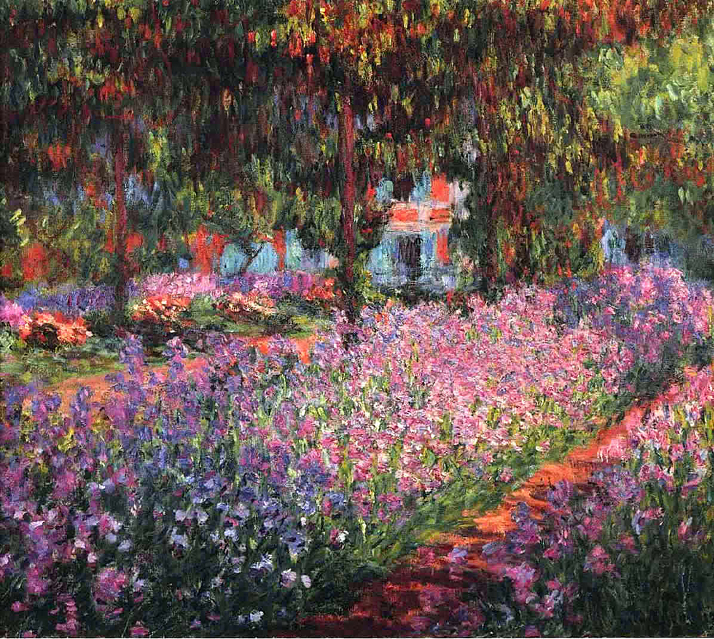 Claude Monet Irises in Monet's Garden 01, 1800 oil painting reproduction