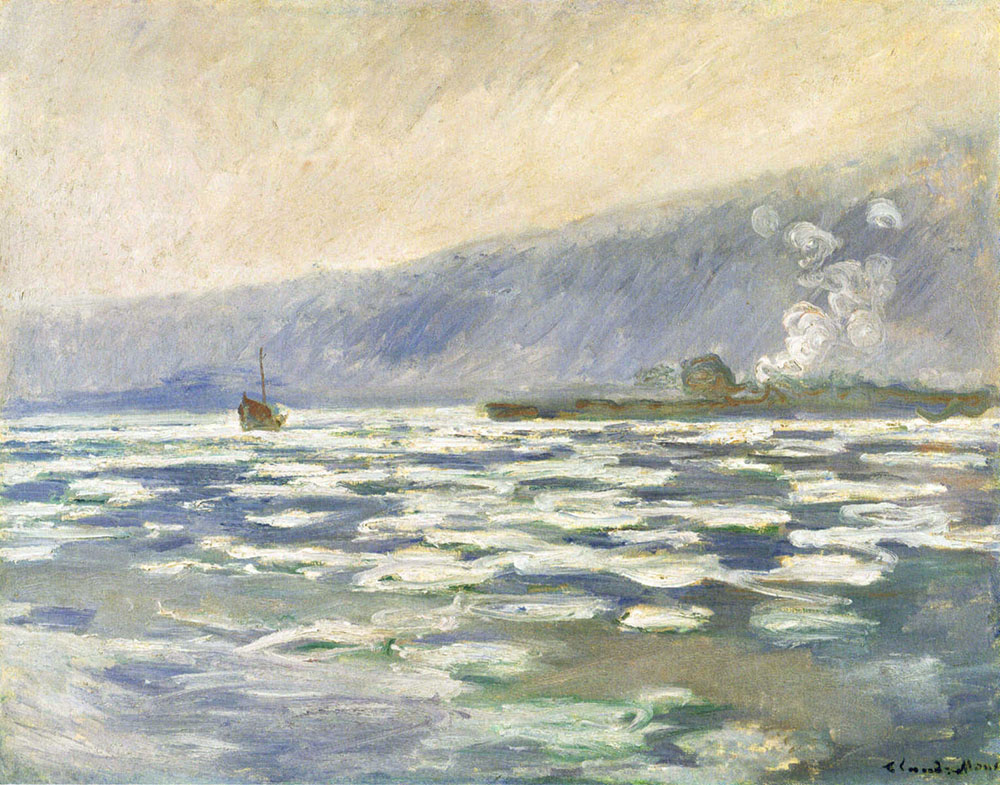 Claude Monet Les glacons, ecluse de Port-Villez, 1893 oil painting reproduction