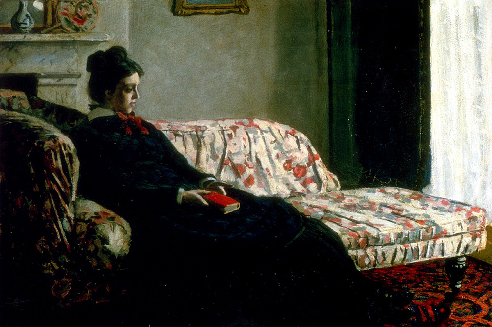 Claude Monet Meditation, Madame Monet Sitting on a Sofa, 1870-71 oil painting reproduction