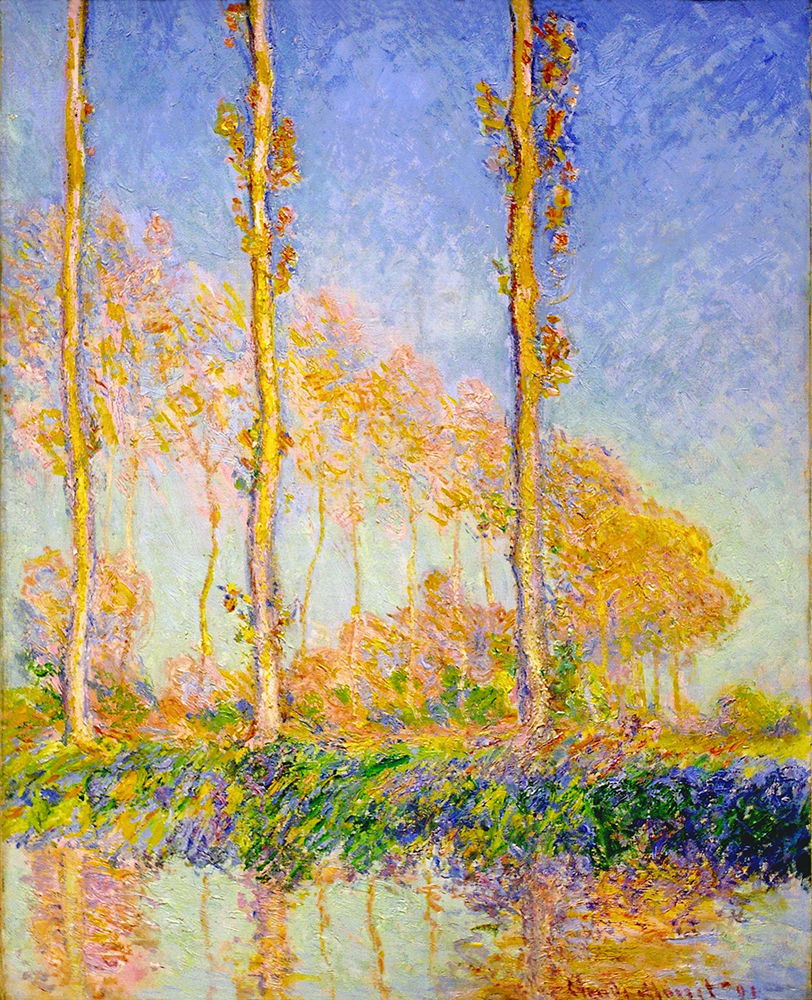 Claude Monet Poplars, Autumn, Pink Effect, 1891 oil painting reproduction