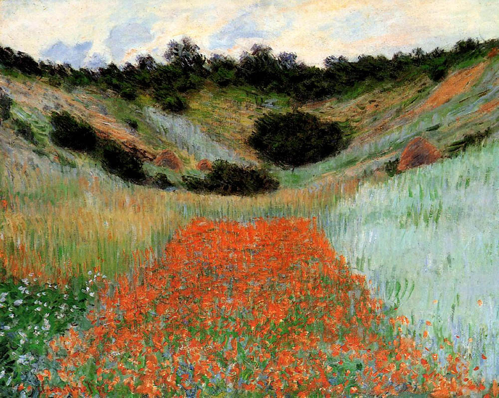 Claude Monet Poppy Field in a Hollow near Giverny, 1885 oil painting reproduction