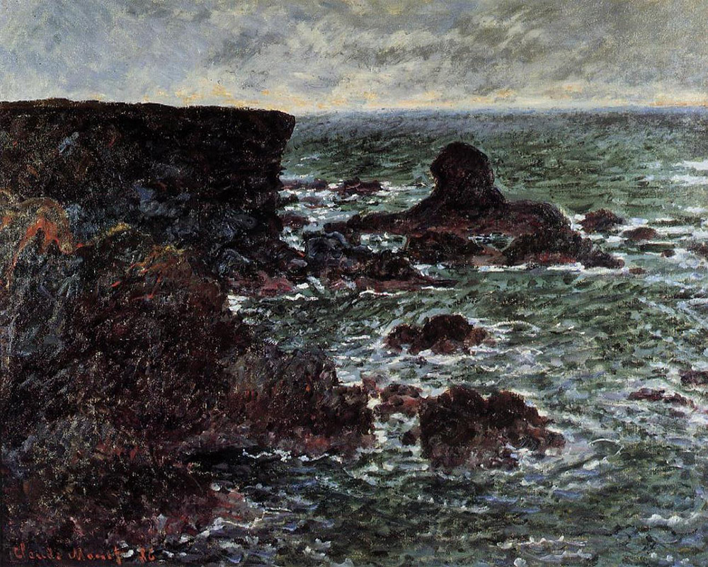 Claude Monet Rocky Coast and the Lion Rock, Belle-Ile, 1886 oil painting reproduction