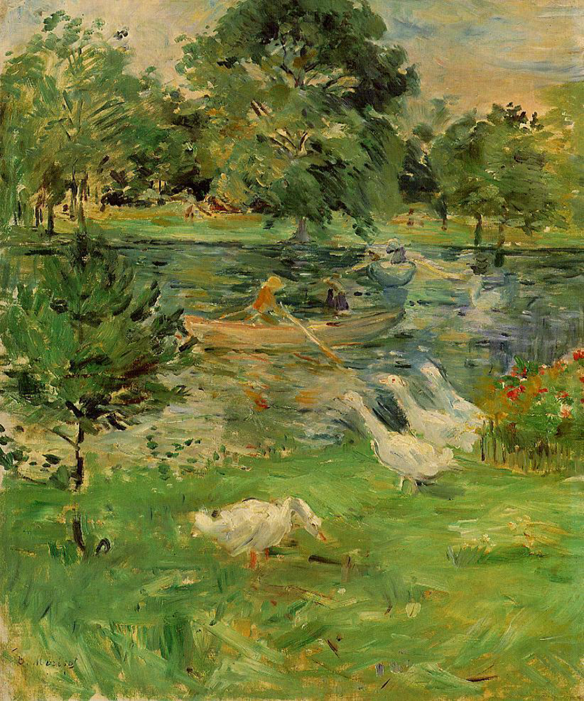 Berthe Morisot Girl in a Boat, with Geese - 1889  oil painting reproduction