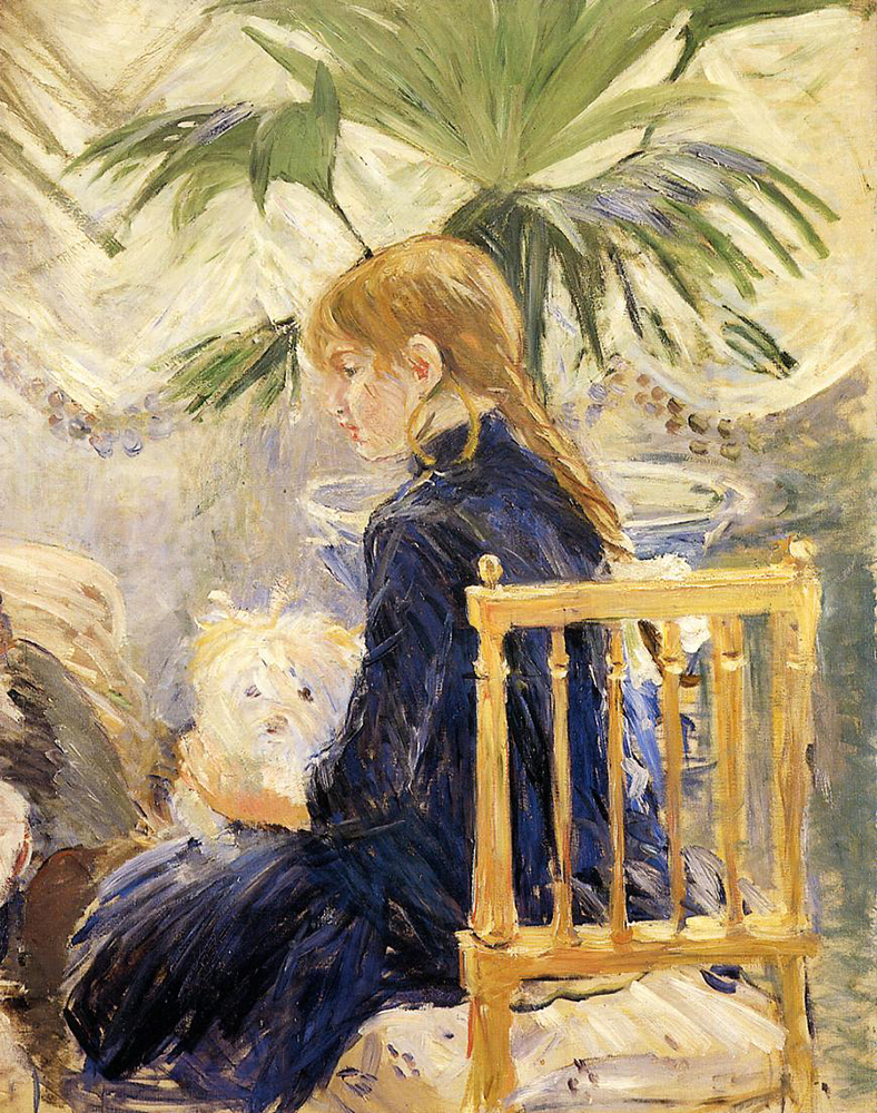 Berthe Morisot Girl with Dog - 1886 oil painting reproduction