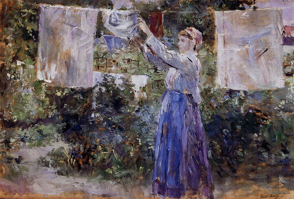 Berthe Morisot Woman Hanging out the Wash - 1881  oil painting reproduction