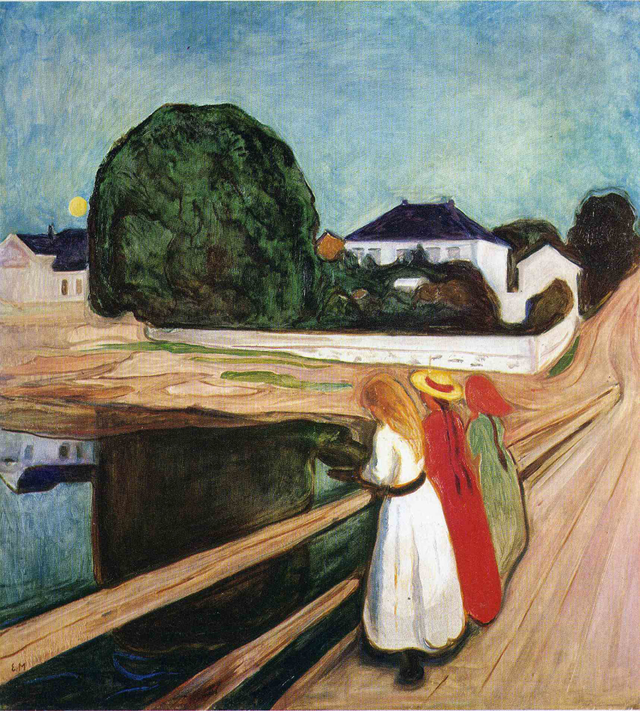 Edvard Munch Girls on the Bridge 1901 oil painting reproduction