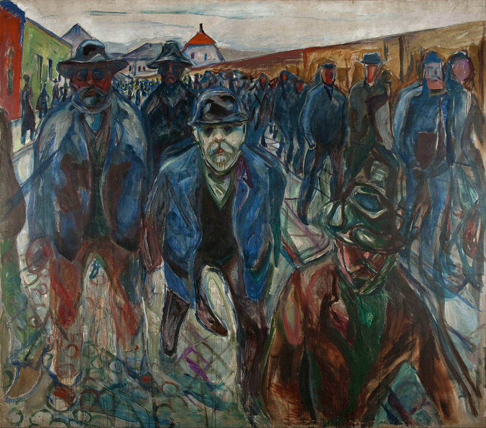 Edvard Munch Workers on their Way Home oil painting reproduction