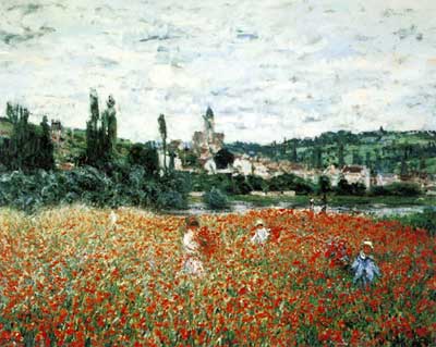 Claude Monet Poppy Field near Vetheuil oil painting reproduction