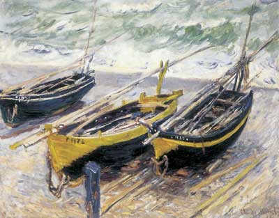 Claude Monet Three Fishing Boats oil painting reproduction