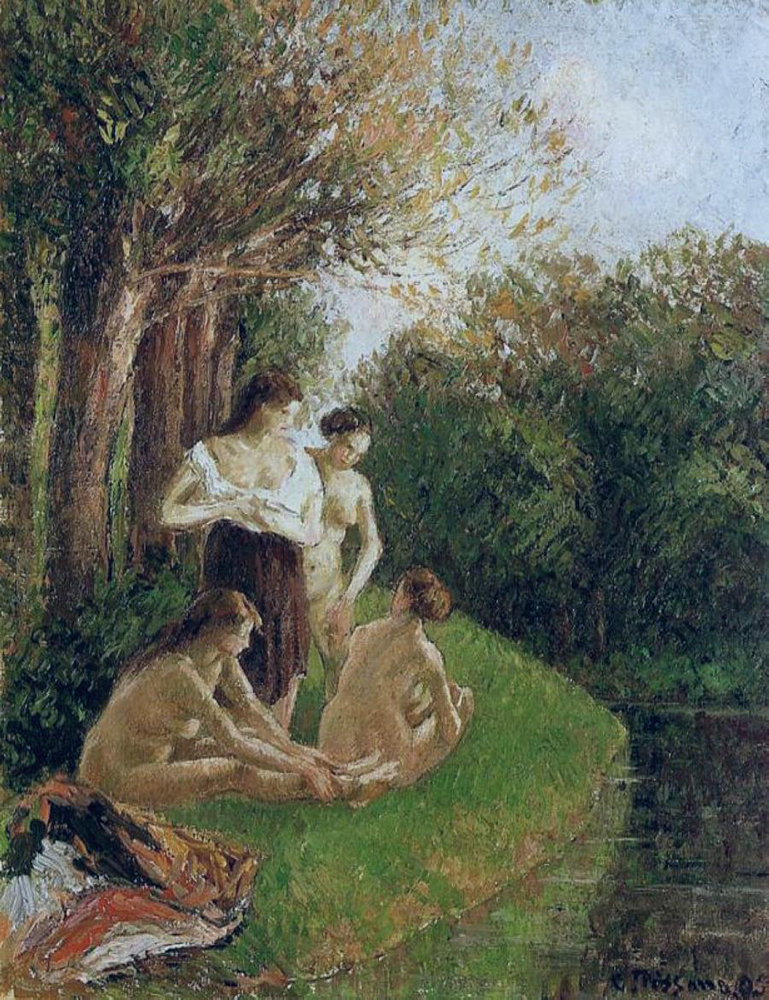 Camille Pissarro Bathers, 1895  oil painting reproduction