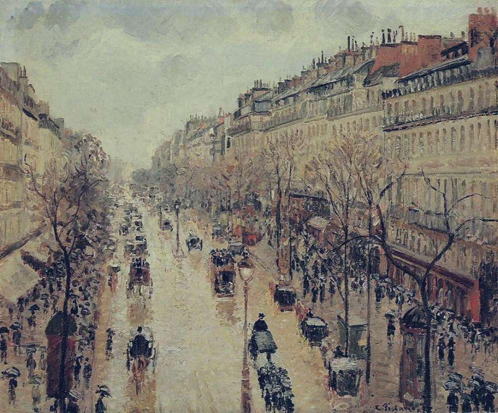 Camille Pissarro Boulevard Montmartre - Afternoon, in the Rain, 1897 oil painting reproduction