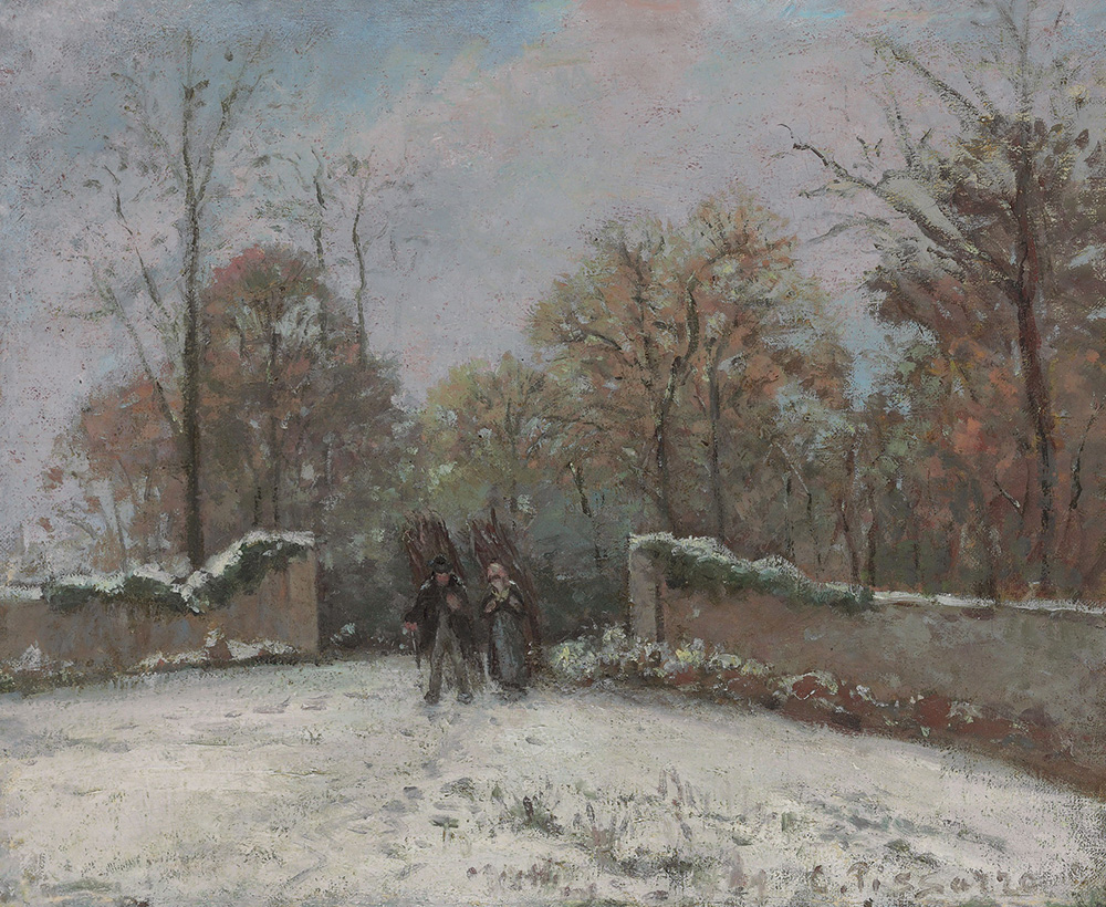 Camille Pissarro Entering the Forest of Marly (Snow Effect), 1869 oil painting reproduction