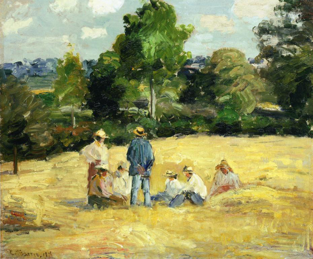 Camille Pissarro Resting Harvesters, Montfoucault, 1875 oil painting reproduction