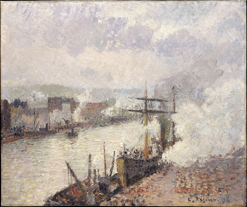 Camille Pissarro Steamboats in the Port of Rouen, 1896 oil painting reproduction