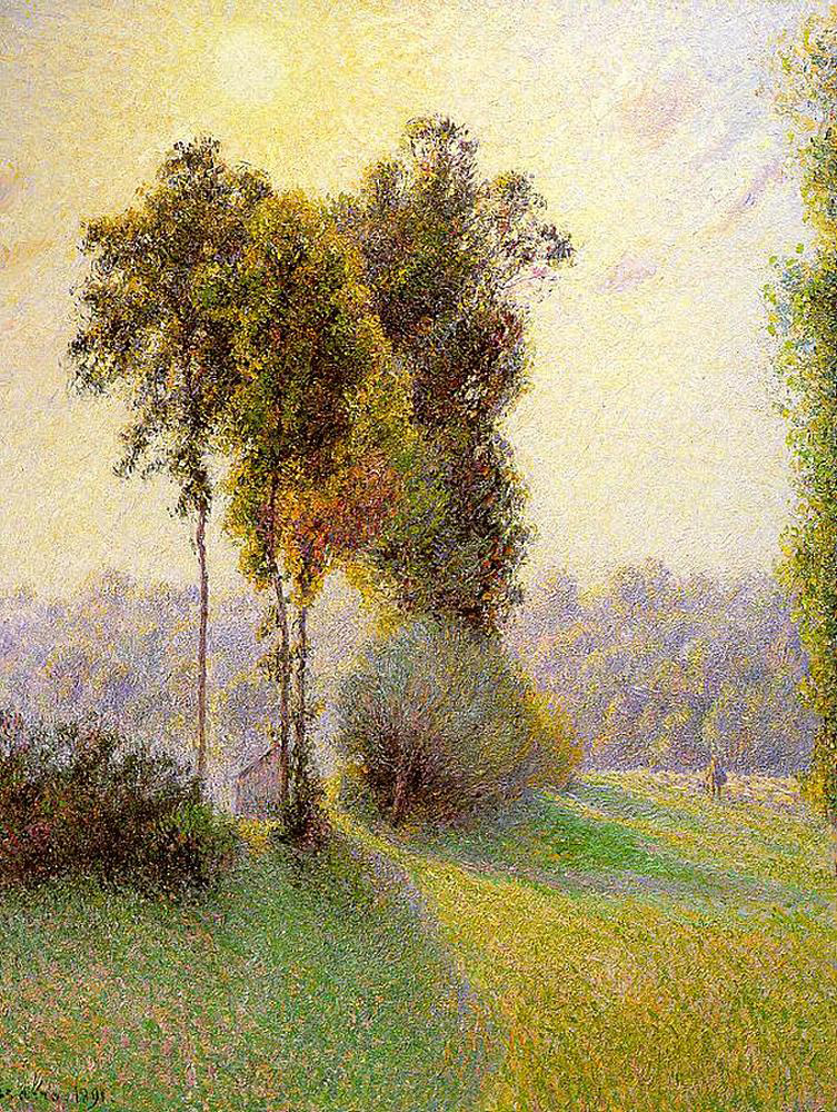 Camille Pissarro Sunset at Sent Charles, Eragny. 1891 oil painting reproduction