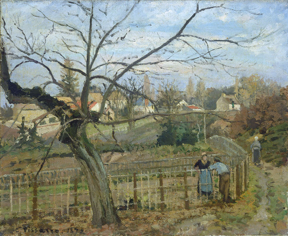 Camille Pissarro The Conversation by the Fence, 1872 oil painting reproduction