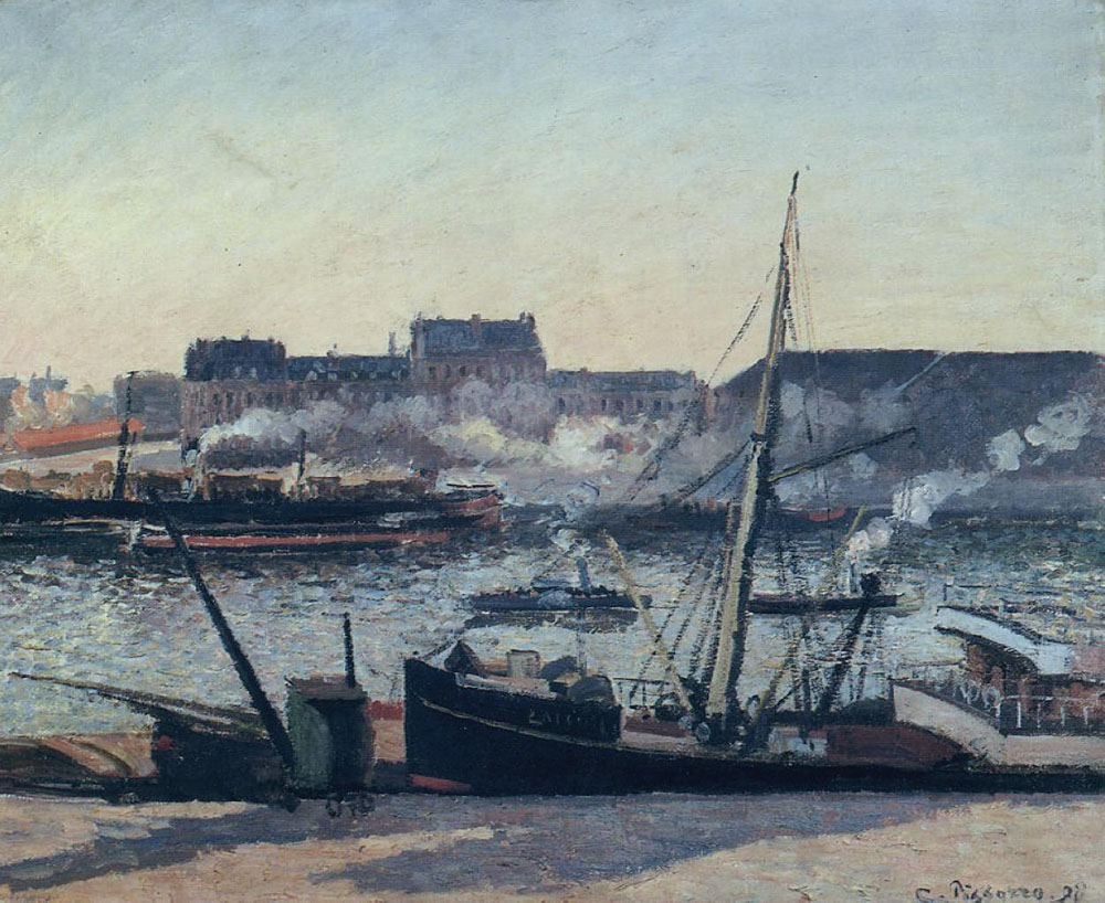 Camille Pissarro The Docks, Rouen - Afternoon, 1898 oil painting reproduction