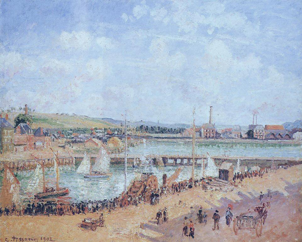 Camille Pissarro The Port of Dieppe, the Dunquesne and Berrigny Basins - High Tide, Sunny Afternoon, 1902 oil painting reproduction