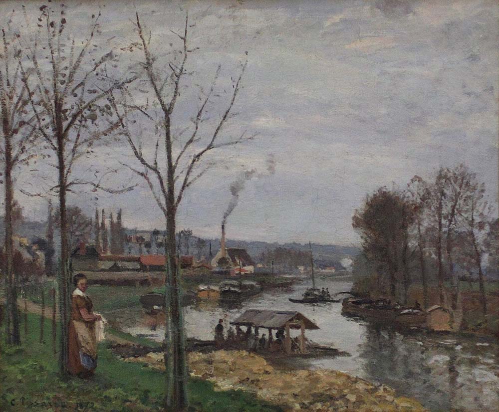 Camille Pissarro The Seine at Port-Marly, Loundring Place, 1872 oil painting reproduction