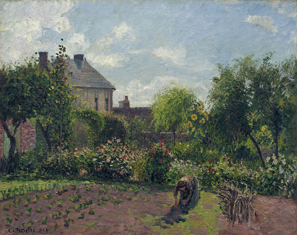 Camille Pissarro Working in the Garden, 1898 oil painting reproduction