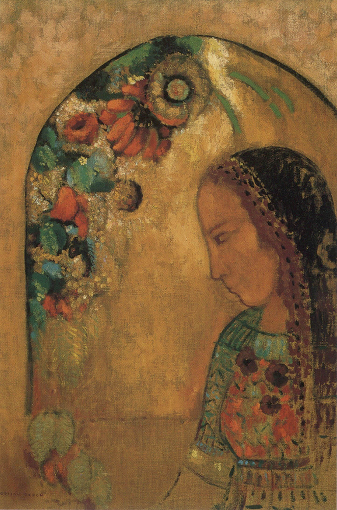 Odilon Redon Lady with Flowers, 1890-95 oil painting reproduction