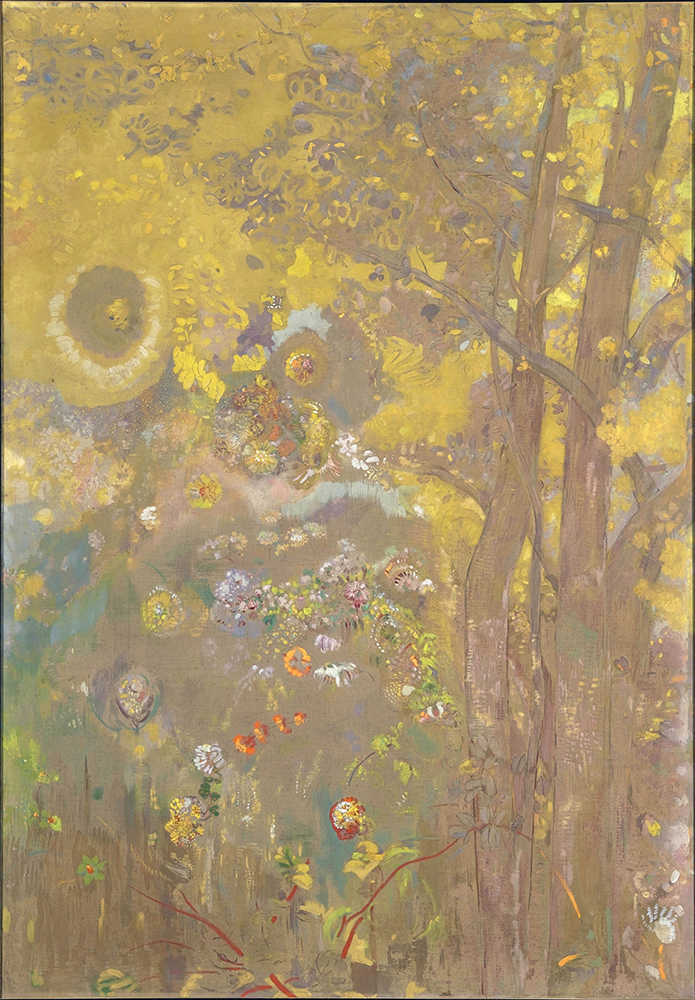 Odilon Redon Trees on a Yellow Background, 1901 oil painting reproduction