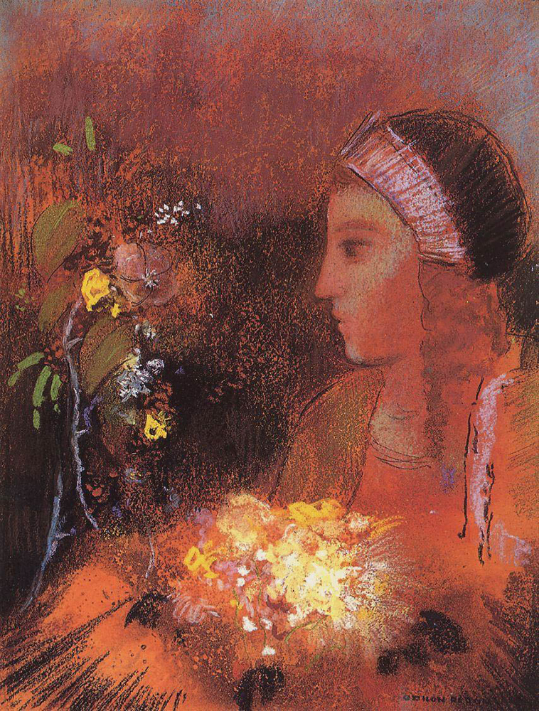 Odilon Redon Woman with Flowers oil painting reproduction