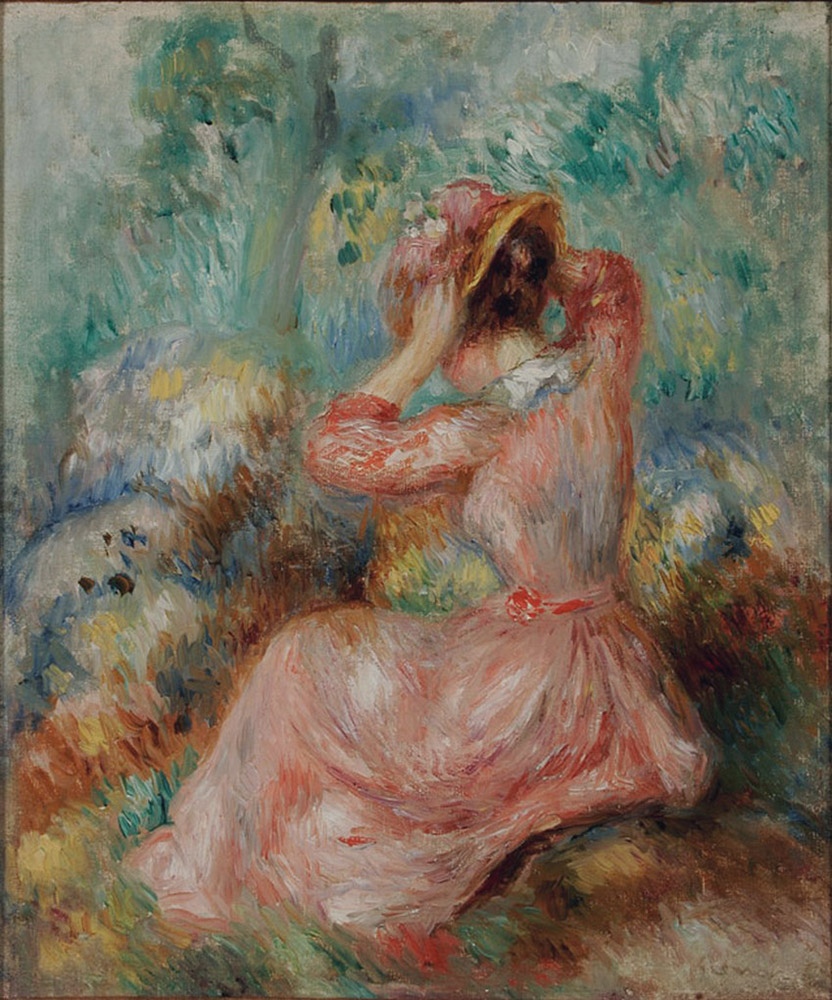 Pierre-Auguste Renoir Woman Arranging Her Hat, 1890 oil painting reproduction