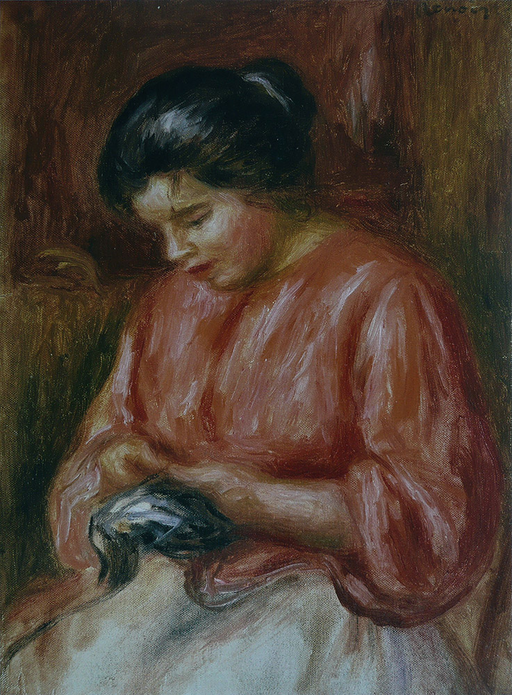 Pierre-Auguste Renoir Woman in Red, 1909 oil painting reproduction