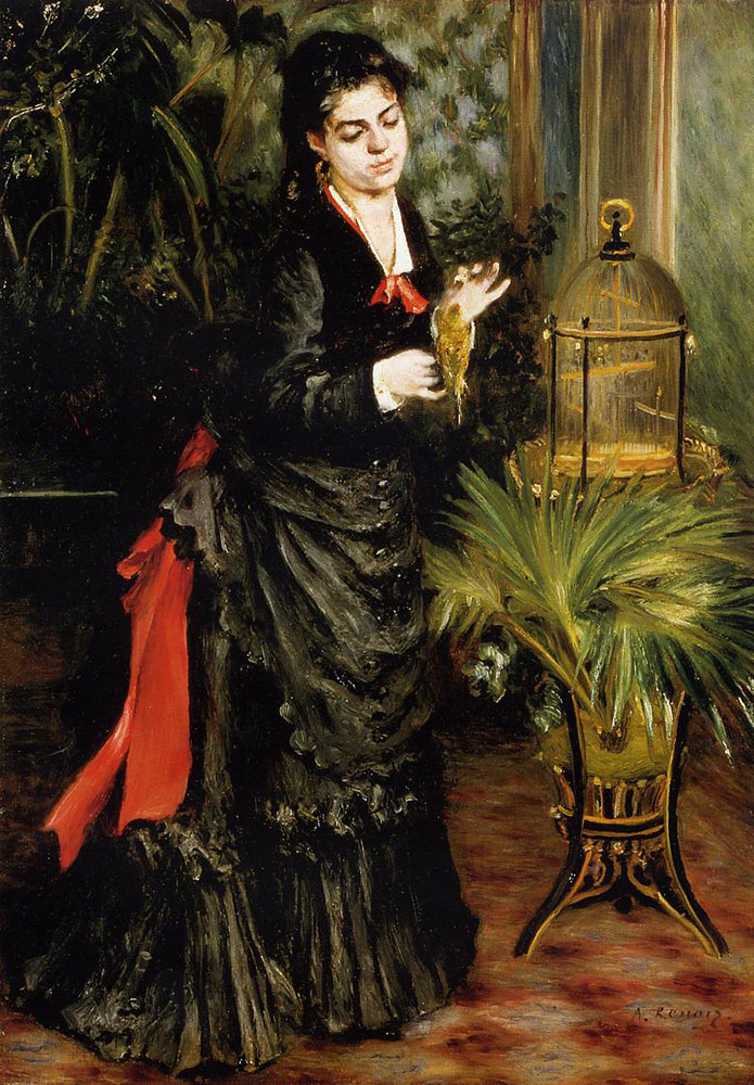 Pierre-Auguste Renoir Woman with a Parrot (also known as Henriette Darras), 1871 oil painting reproduction