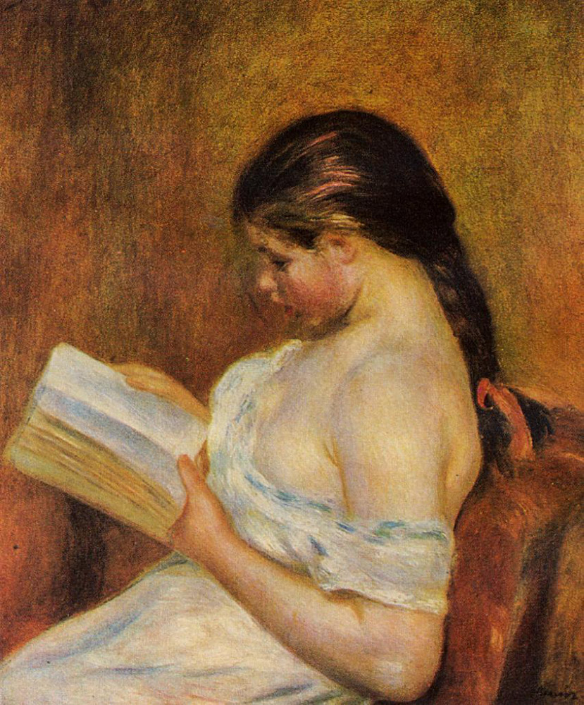 Pierre-Auguste Renoir Young Girl Reading oil painting reproduction