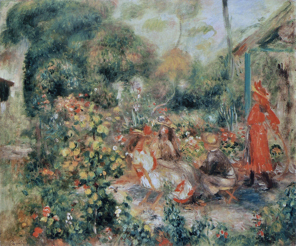 Pierre-Auguste Renoir Young Girls in the Garden, 1893-95 oil painting reproduction