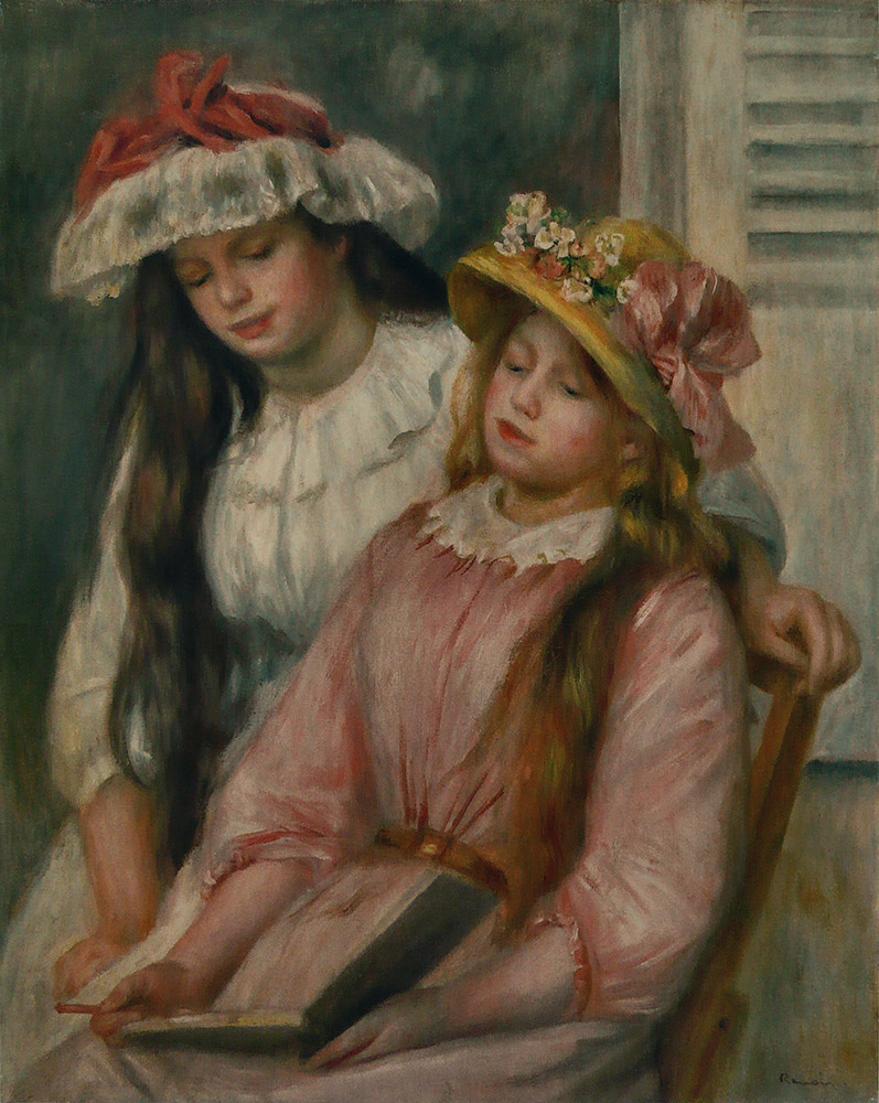 Pierre-Auguste Renoir Young Girls Looking the Album, 1892 oil painting reproduction