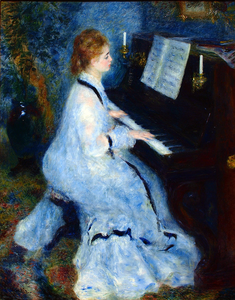 Pierre-Auguste Renoir Young Woman at the Piano, 1876 oil painting reproduction