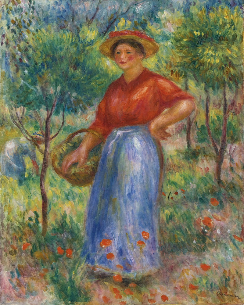 Pierre-Auguste Renoir Young Woman with a Basket (Gabrielle in the Garden), 1912 oil painting reproduction