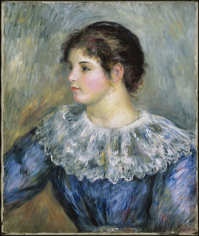 Pierre-Auguste Renoir Bust Portrait of a Young Woman oil painting reproduction