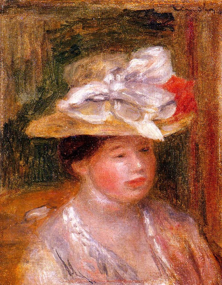 Pierre-Auguste Renoir Head of a Woman - 1913 oil painting reproduction