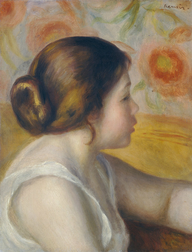 Pierre-Auguste Renoir Head of a Young Woman, 1890 oil painting reproduction