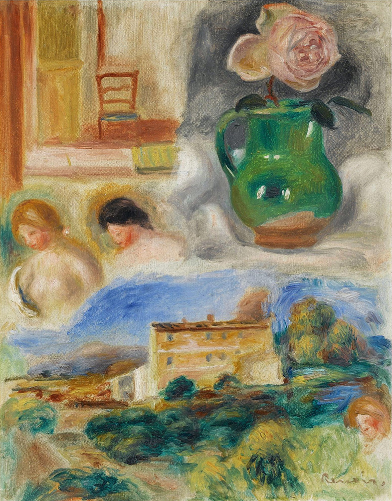 Pierre-Auguste Renoir Landscape with Women`s Heads, 1912 oil painting reproduction