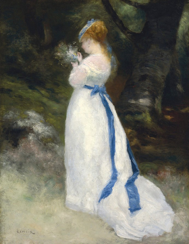 Pierre-Auguste Renoir Lisa with the Bouquet of Wild Flowers, 1867 oil painting reproduction