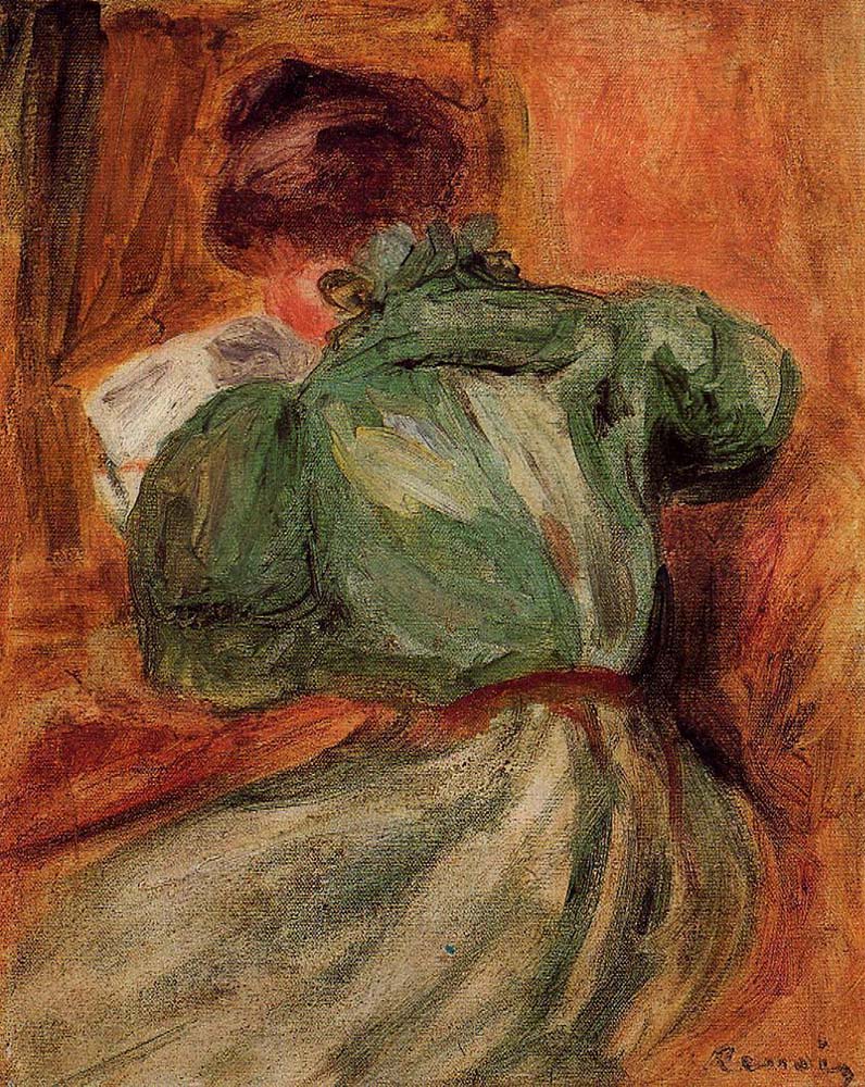 Pierre-Auguste Renoir Reader in Green, 1894 oil painting reproduction