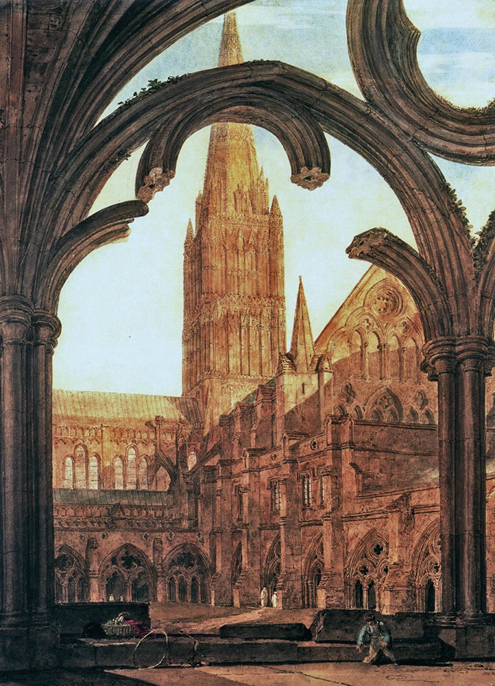 J.M.W. Turner South View from the Cloisters, Salisbury Cathedral, 1802 oil painting reproduction