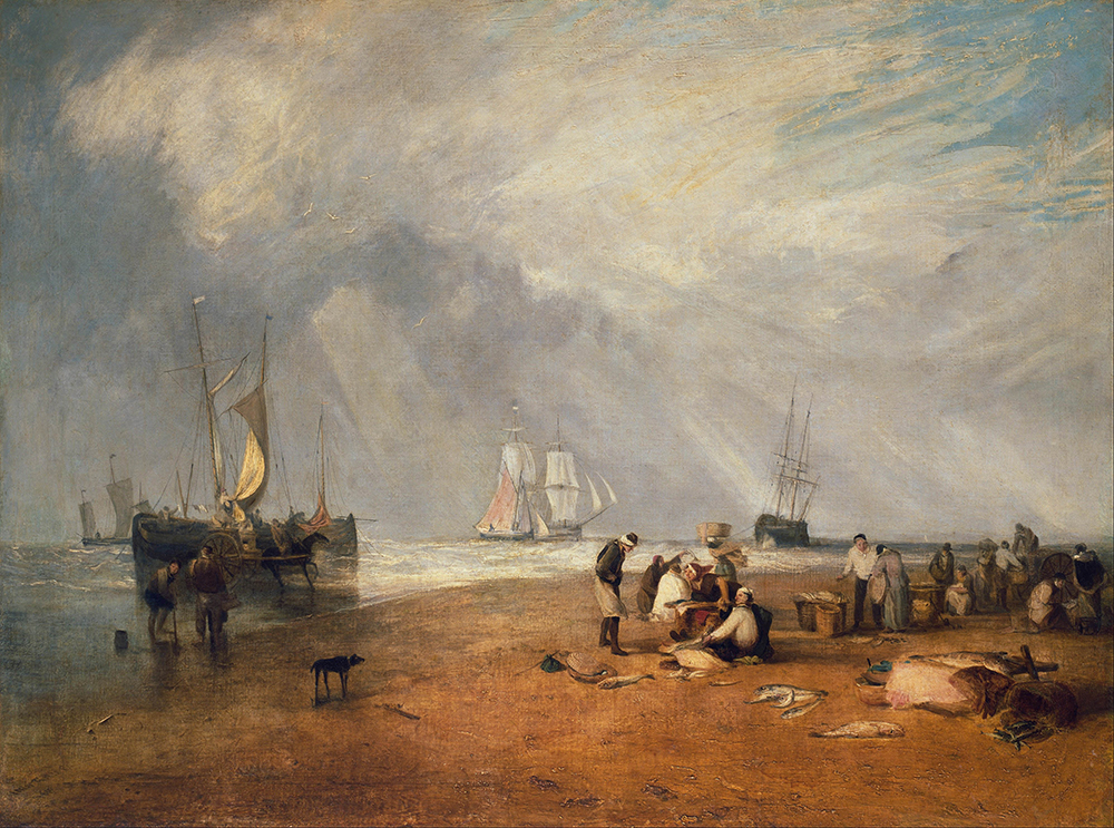 J.M.W. Turner The Fish Market at Hastings Beach, 1810 oil painting reproduction