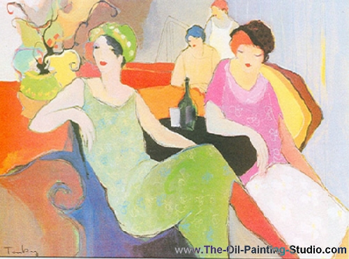 Itzchak Tarkay In the Lounge oil painting reproduction