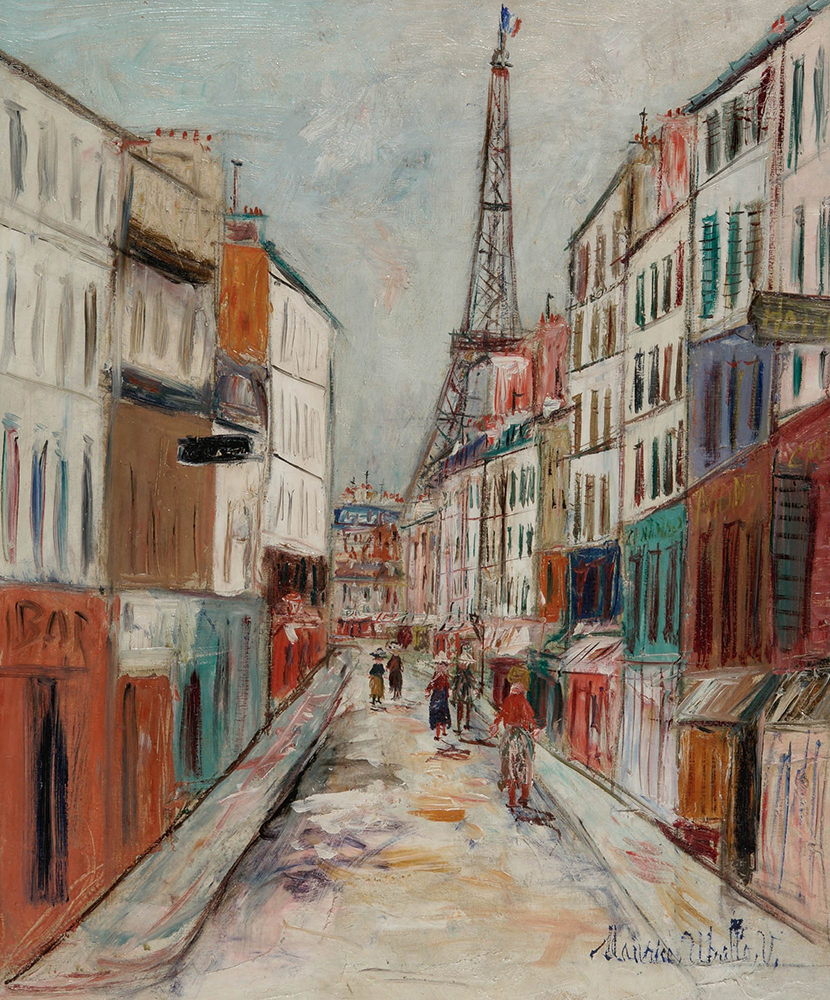 Maurice Utrillo Saint-Dominique Street and Eiffel`s Tower, 1937-38 oil painting reproduction