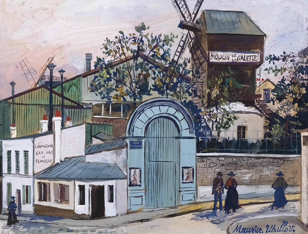 Maurice Utrillo Le Moulin de la Galette, Crossroad of Lepic and Girardon Streets at Montmartre, 1922-24 oil painting reproduction