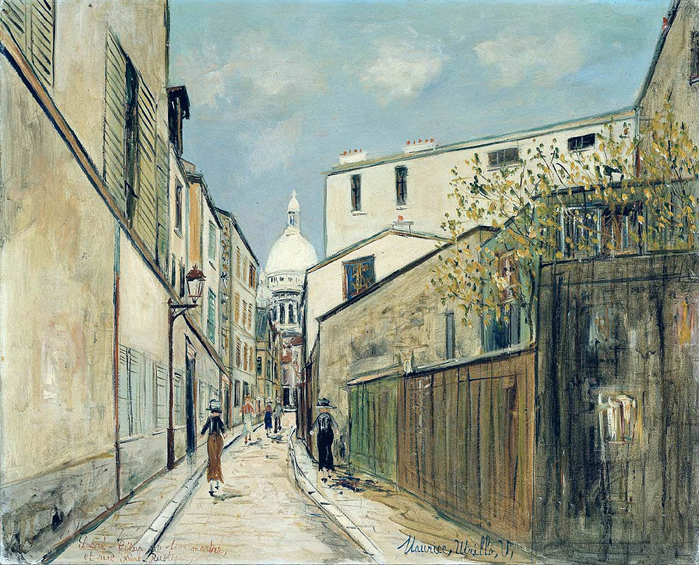 Maurice Utrillo The Church of Sacre-Coeur, View from Rue Saint-Rustique, 1928 oil painting reproduction