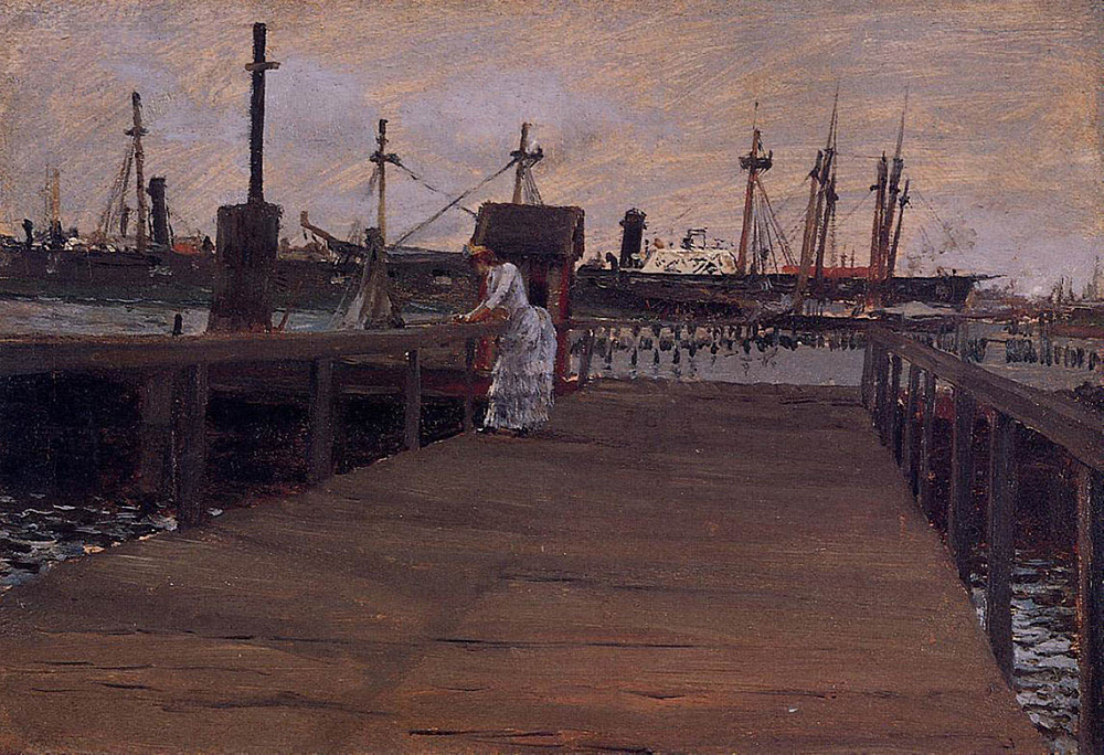 William Merritt Chase Woman On A Dock, 1886 oil painting reproduction