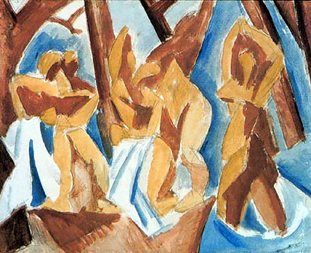 Pablo Picasso Baigneuses dans une forêt. Winter 1908 oil painting reproduction